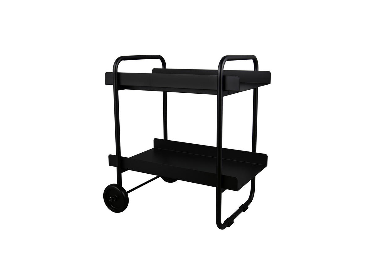 SERVIERWAGEN Schwarz  - Schwarz, MODERN, Metall (65/46/59cm) - Milino