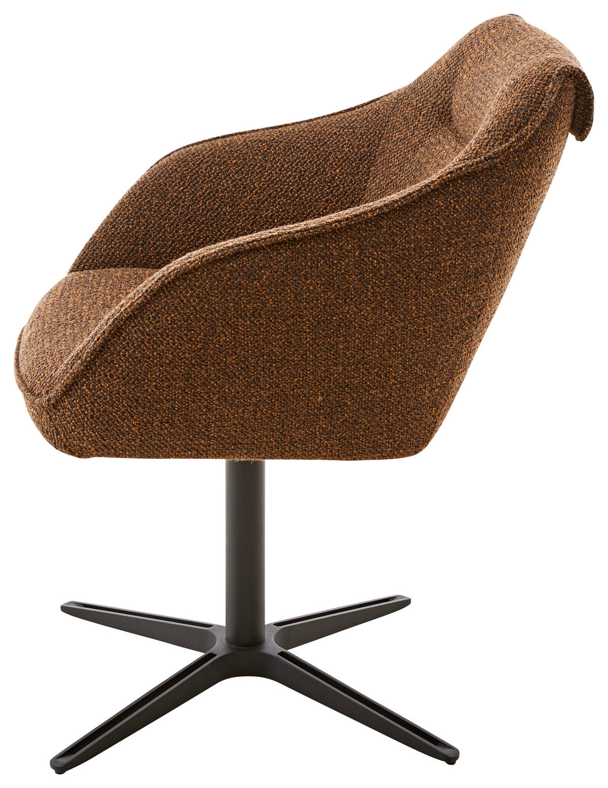 ARMLEHNSTUHL  in Flachgewebe  - Schwarz/Braun, Design, Textil/Metall (60/68/84cm) - Koinor