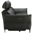2-SITZER-SOFA  in Echtleder Schwarz   - Schwarz, Design, Leder/Metall (191/98/101cm) - Novel
