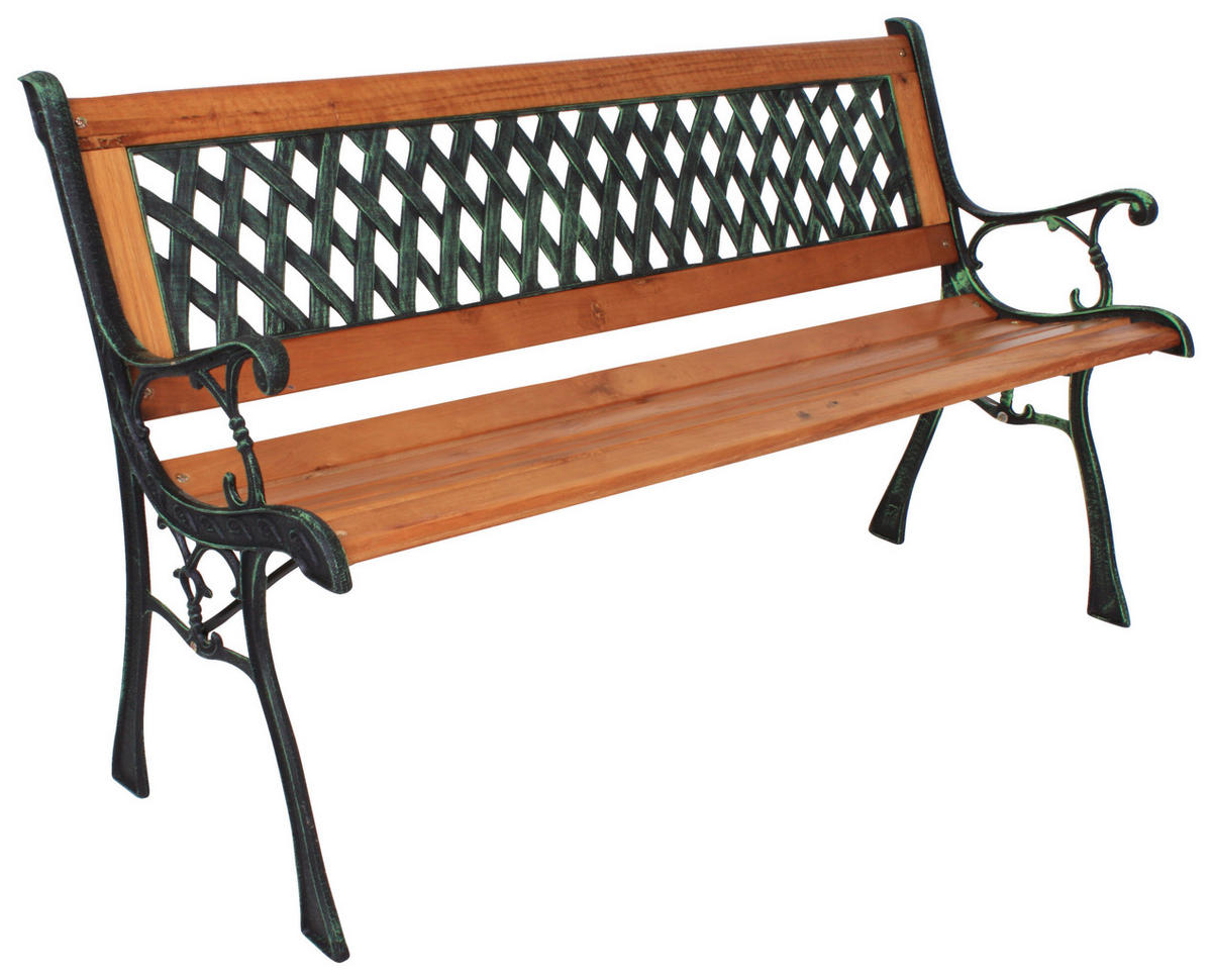 GARTENBANK 125/74/52 cm  in Braun  - Braun, MODERN, Holz/Metall (125/74/52cm) - Gardenson