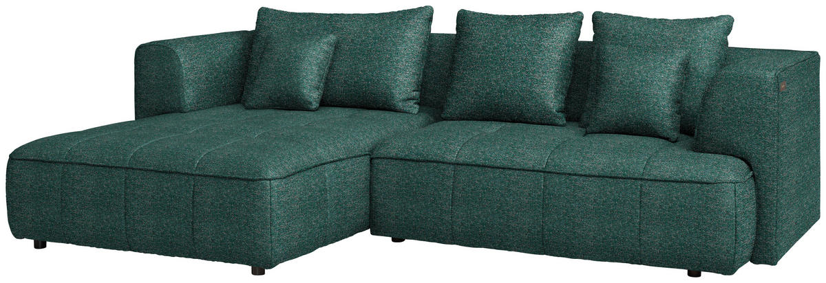 ECKSOFA Webstoff Grün  - Schwarz/Grün, Design, Kunststoff/Textil (188/288cm) - Welnova