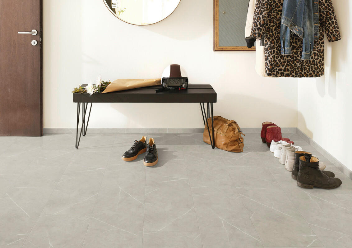 VINYLBODEN Eleganto  Marmor Polar100006101  per  m² - Beige, Design, Holz (121/28,8/1cm) - Tilo