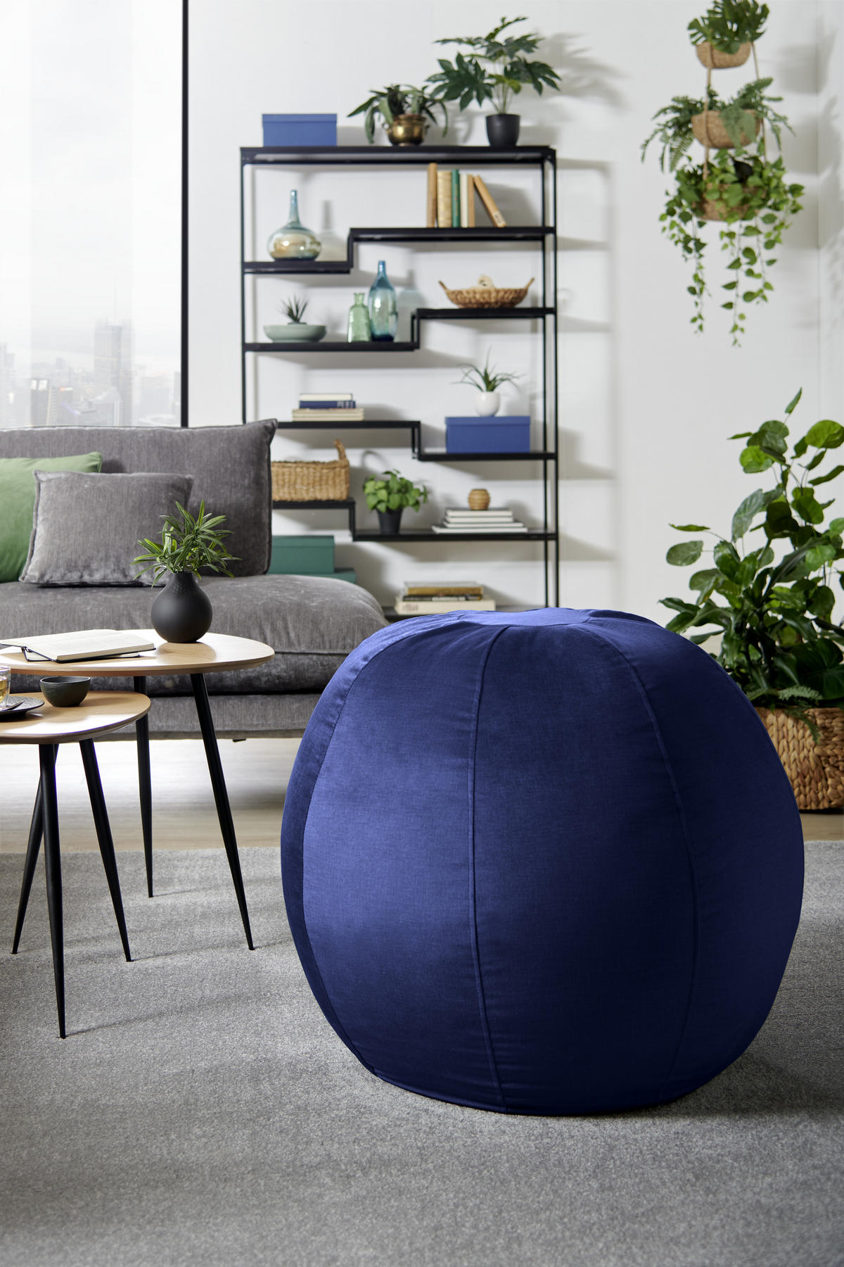 SITZBALL  - Dunkelblau, Basics, Textil (65/65/65cm) - Novel