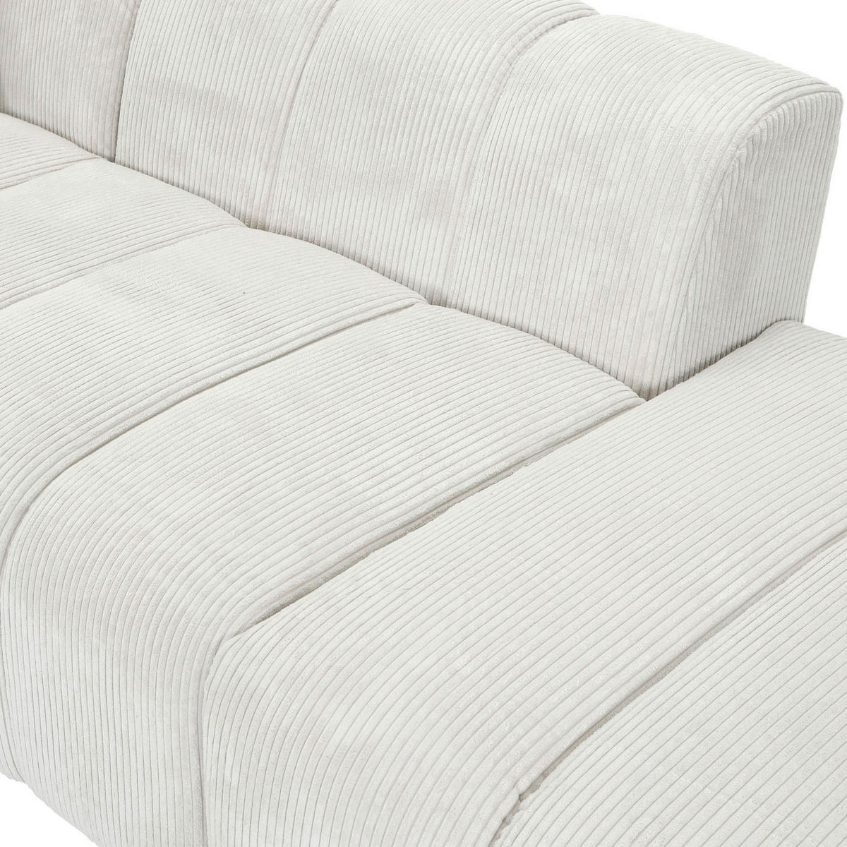 ECKSOFA Naturfarben Cord Zierkissen, Rücken echt  - Schwarz/Naturfarben, KONVENTIONELL, Kunststoff/Textil (162/313cm) - Carryhome