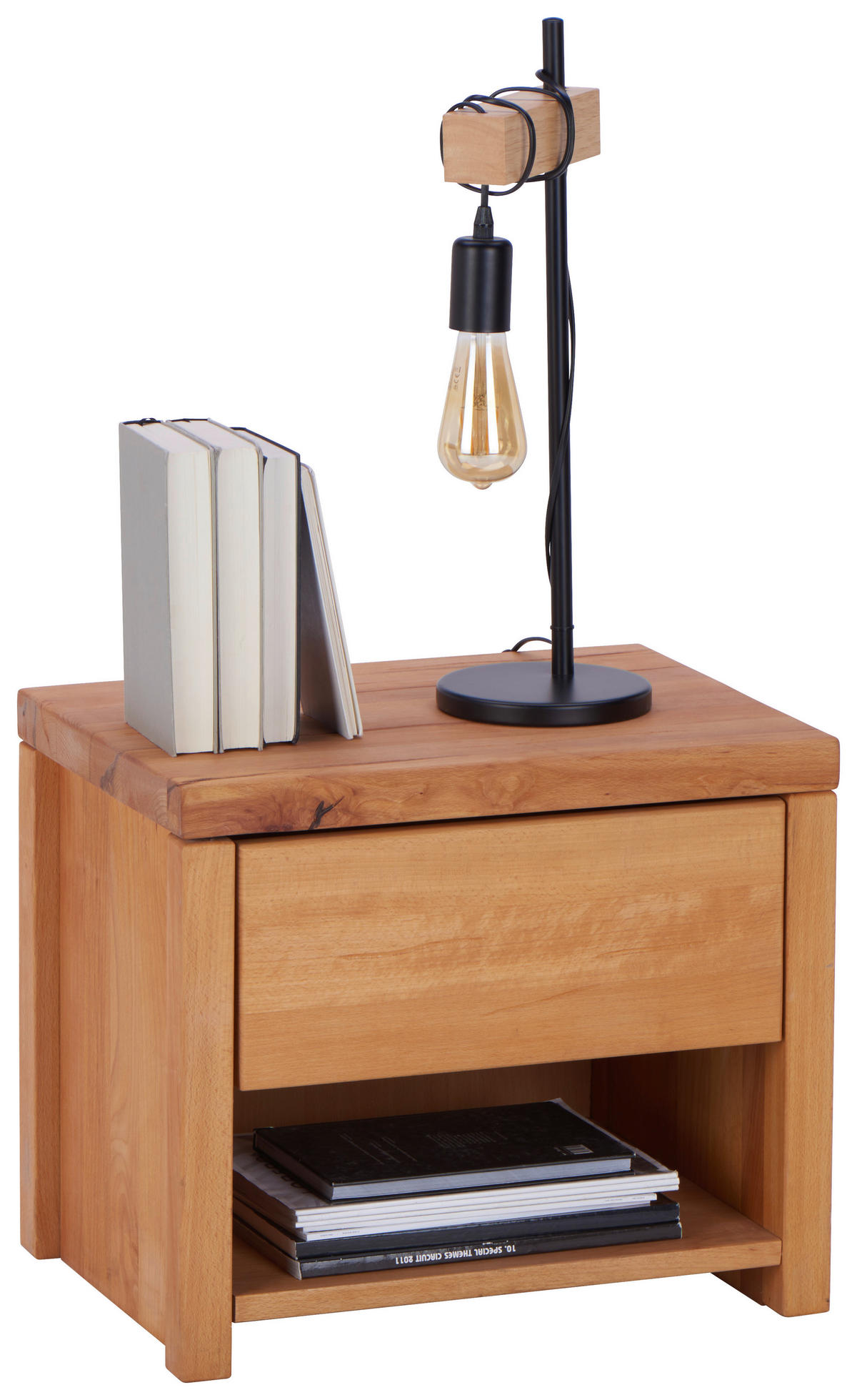 NACHTSCHRANK 50/43/38 cm Buche vollmassiv  - Natur, Holz (50/43/38cm) - Linea Natura