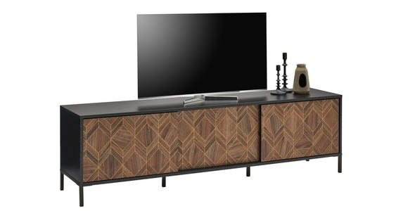 LOWBOARD  in 187,8/54/42 cm  - Goldfarben/Schwarz, Trend, Holzwerkstoff/Metall (187,8/54/42cm) - Hom`in