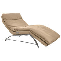 RELAXLIEGE Echtleder Hellbraun  - Hellbraun/Alufarben, Basics, Leder (95/91/170cm) - Chilliano