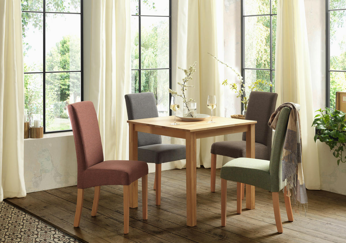 STUHL  in Webstoff  - Buchefarben/Graphitfarben, KONVENTIONELL, Holz (42/95/57cm) - Carryhome