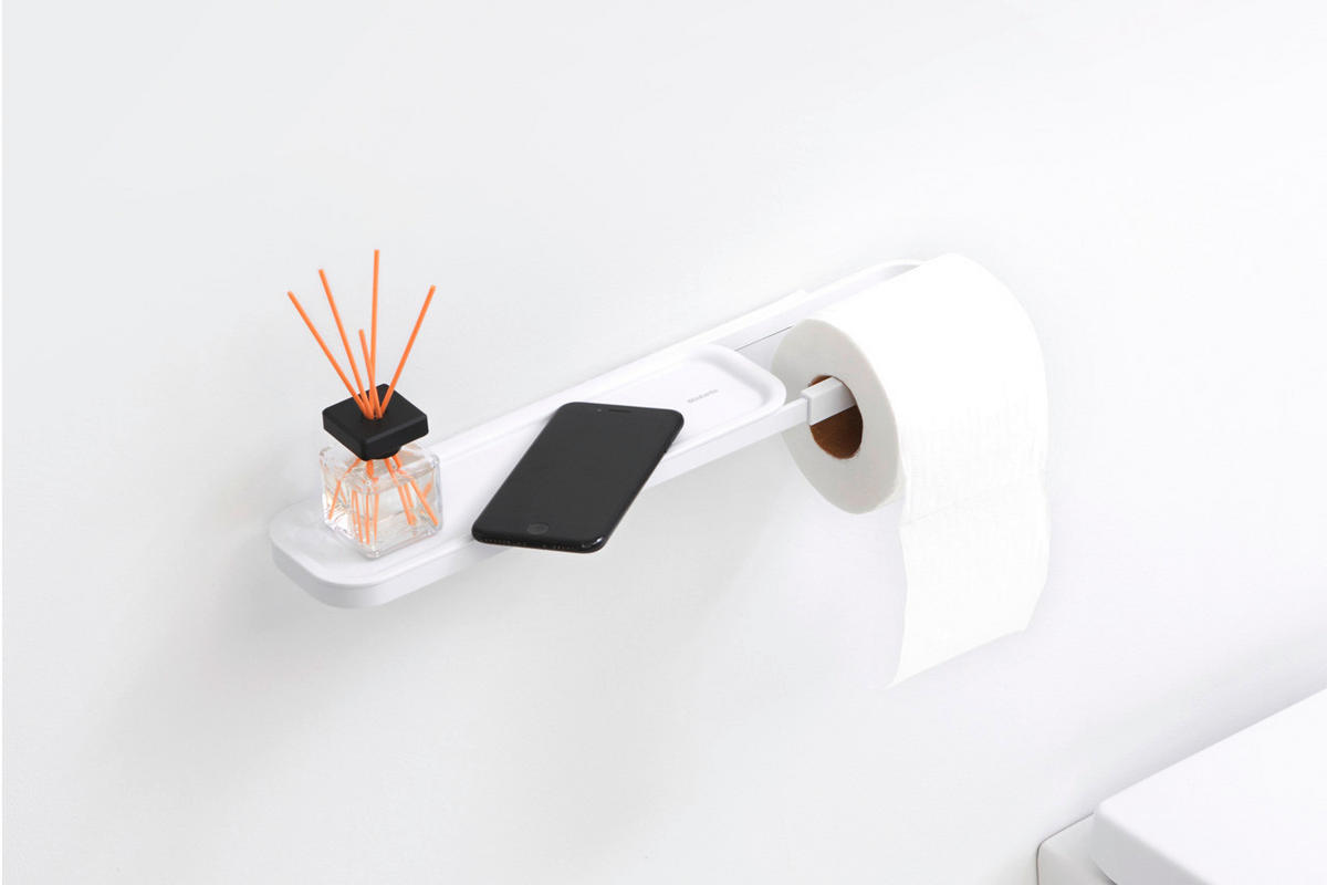 TOILETTENPAPIERHALTER - Weiß, Basics, Metall (42.1/4.4/8.9cm) - Brabantia