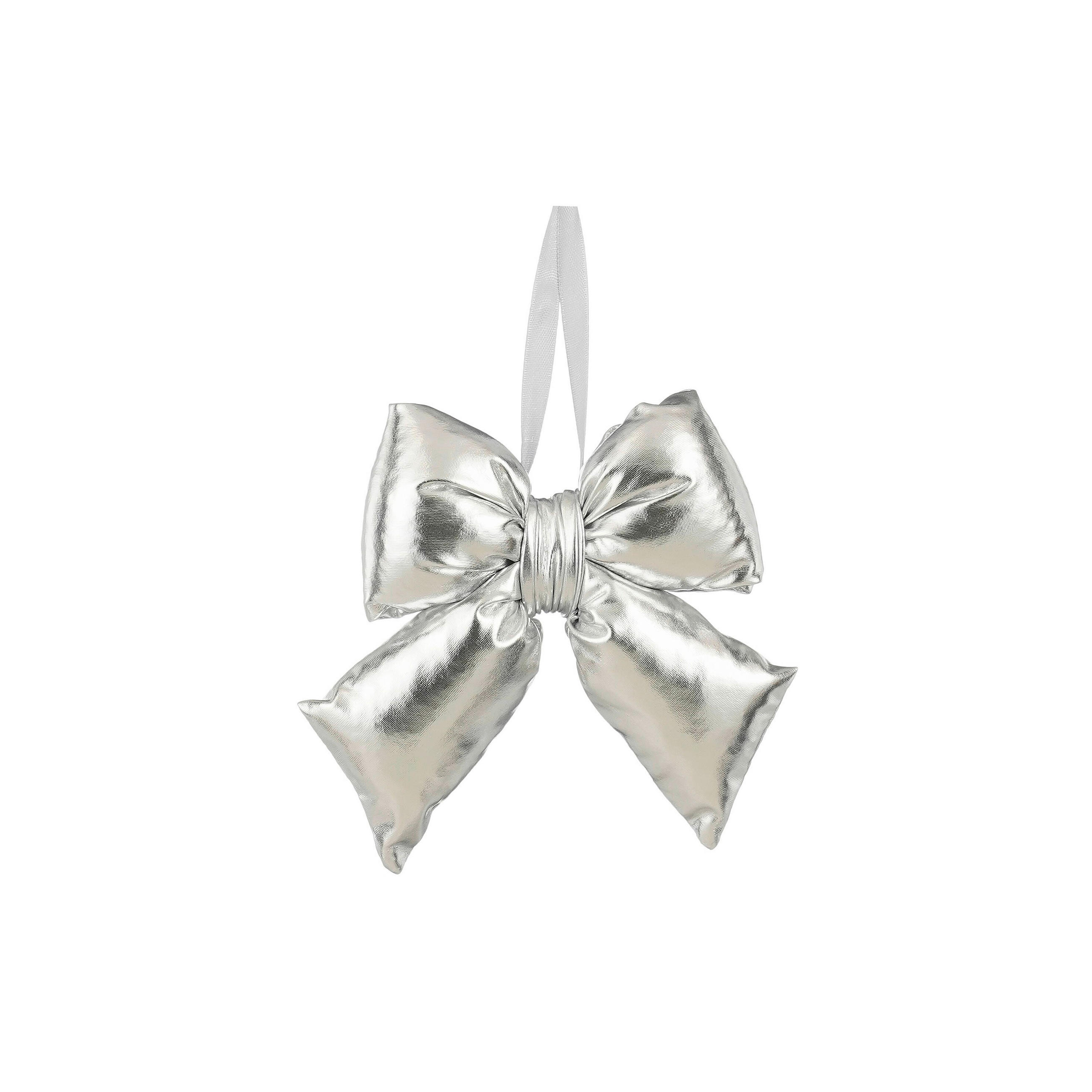 KARÁCSONYFADÍSZ - ezüstszínű, Basics, textil (16/12.5/4.5cm)