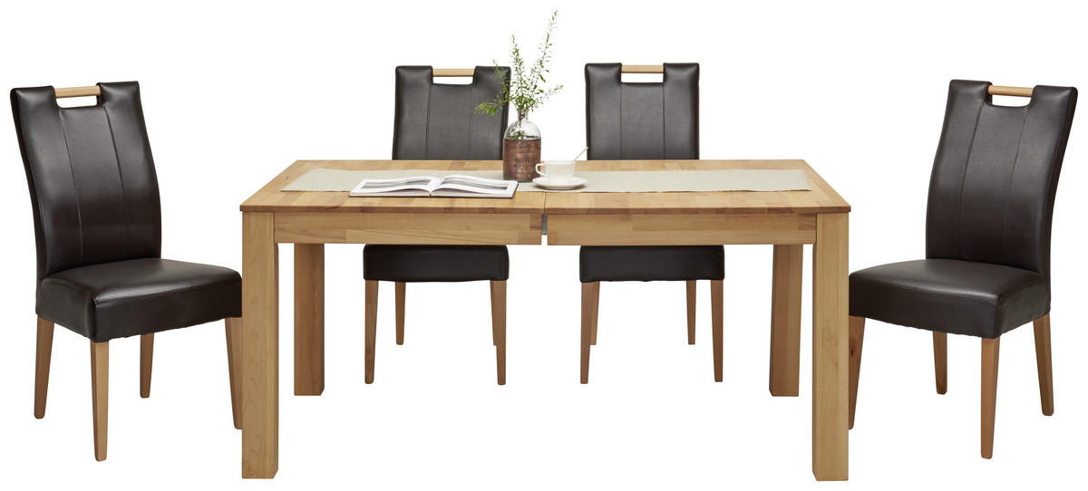 ESSTISCH Kernbuche rechteckig  ausziehbar  - Buchefarben/Kernbuche, KONVENTIONELL, Holz (160-295/90/75cm) - Carryhome