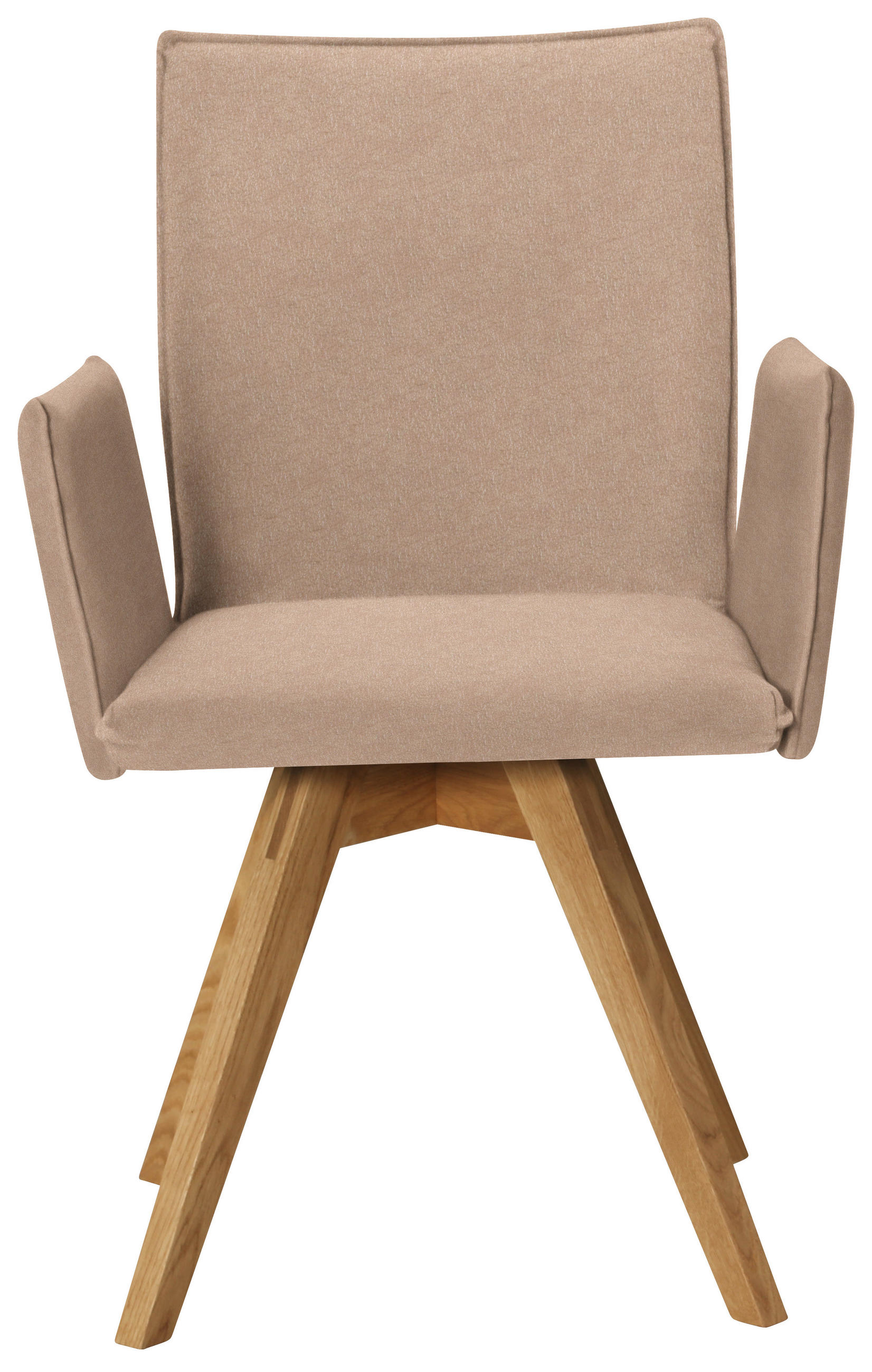 ARMLEHNSTUHL  in Lederlook  - Eichefarben/Beige, Konventionell, Holz/Textil (60/91/61cm) - Moderano