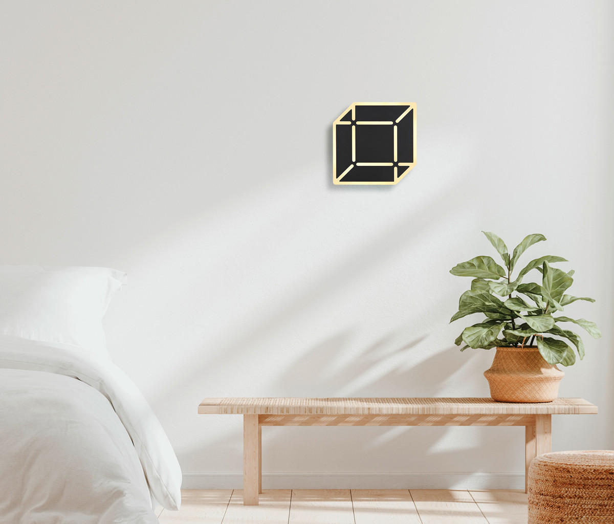 LED-WANDLEUCHTE 25/4,5/25 cm   - Opal/Schwarz, Design, Kunststoff/Metall (25/4,5/25cm) - Globo