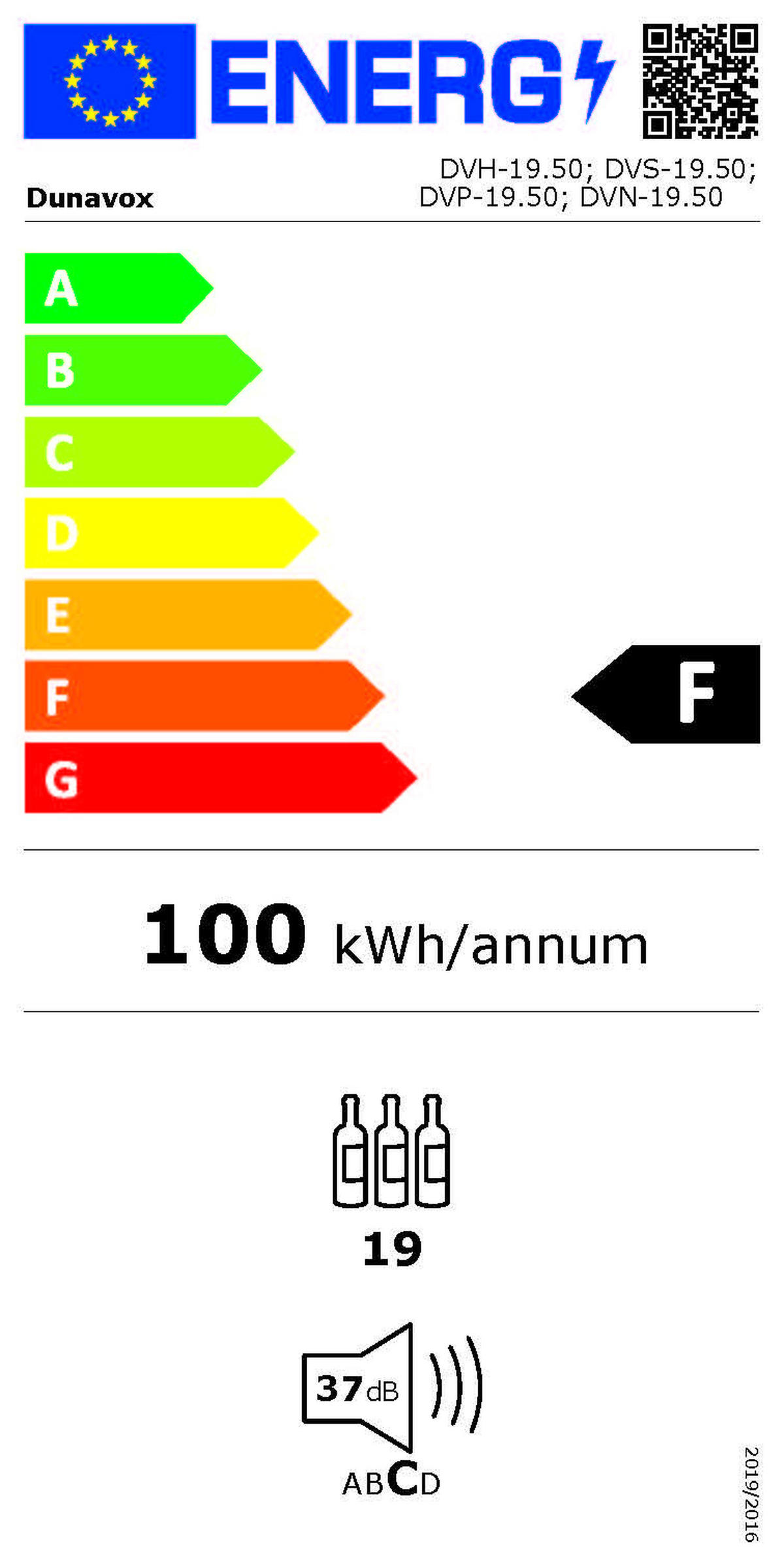 WEINKÜHLSCHRANK DVP-19.50B  - Schwarz, Basics, Glas/Holz (59/45,5/56,9cm)