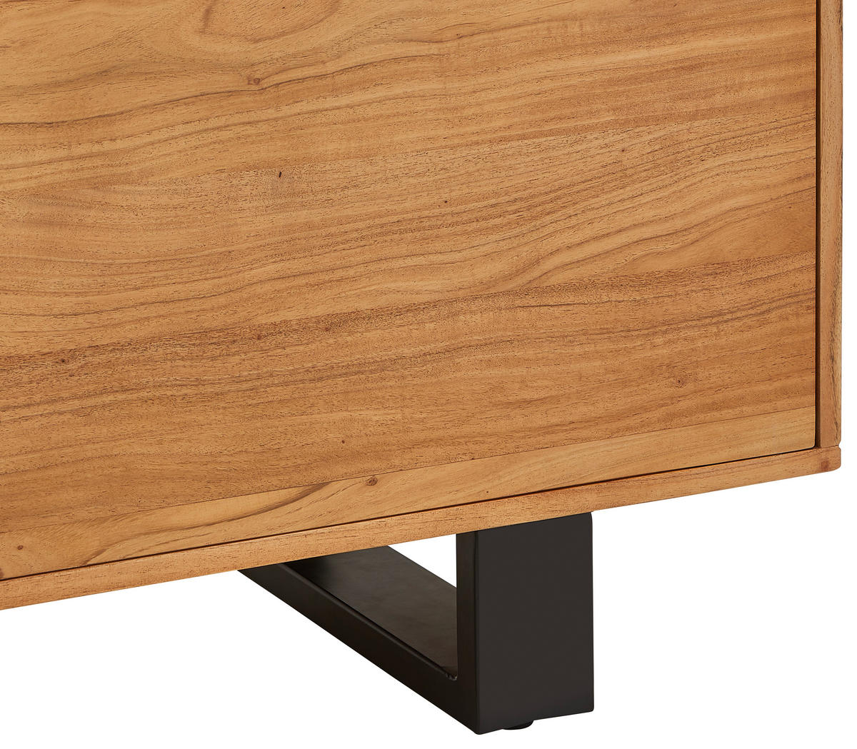 KOMODA, črna, barve akacije  - črna/barve akacije, Design, kovina/les (160/80/40cm) - Livetastic