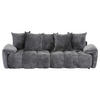 BIGSOFA in Chenille Anthrazit  - Anthrazit/Schwarz, Design, Kunststoff/Textil (265/67/130cm) - home24