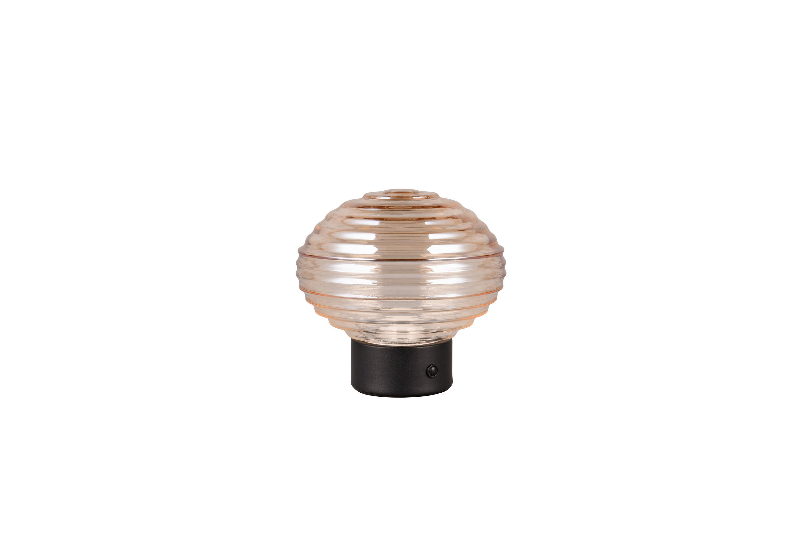 PORTABEL LAMPA Earl 15,5/14,5 cm   - bärnstensfärgad/svart, Klassisk, metall/glas (15,5/14,5cm)
