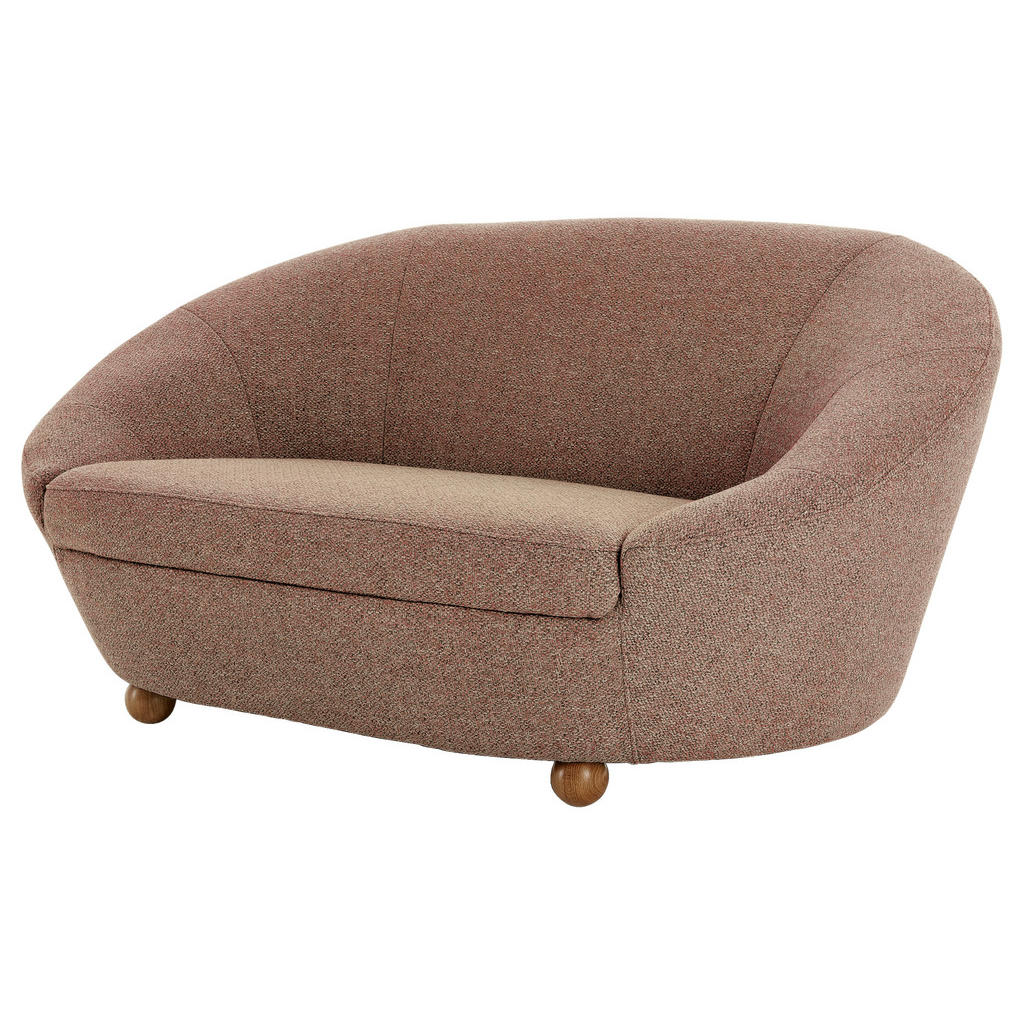 Thumbnail - Looks by W.Joop 2-Sitzer-Sofa Looks IV, Grau, Rot, Textil, Eiche, massiv, 178x82x114 cm, Made in EU, Rücken echt, Wohnzi...