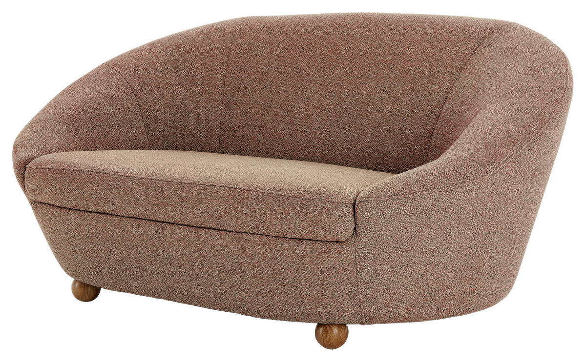 2-SITZER-SOFA in Webstoff Grau, Rot  - Eichefarben/Rot, Design, Holz/Textil (178/82/114cm) - LOOKS by W.Joop