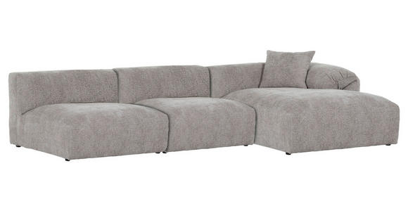 ECKSOFA Braun Flachgewebe  - Schwarz/Braun, MODERN, Kunststoff/Textil (337/178cm) - Carryhome