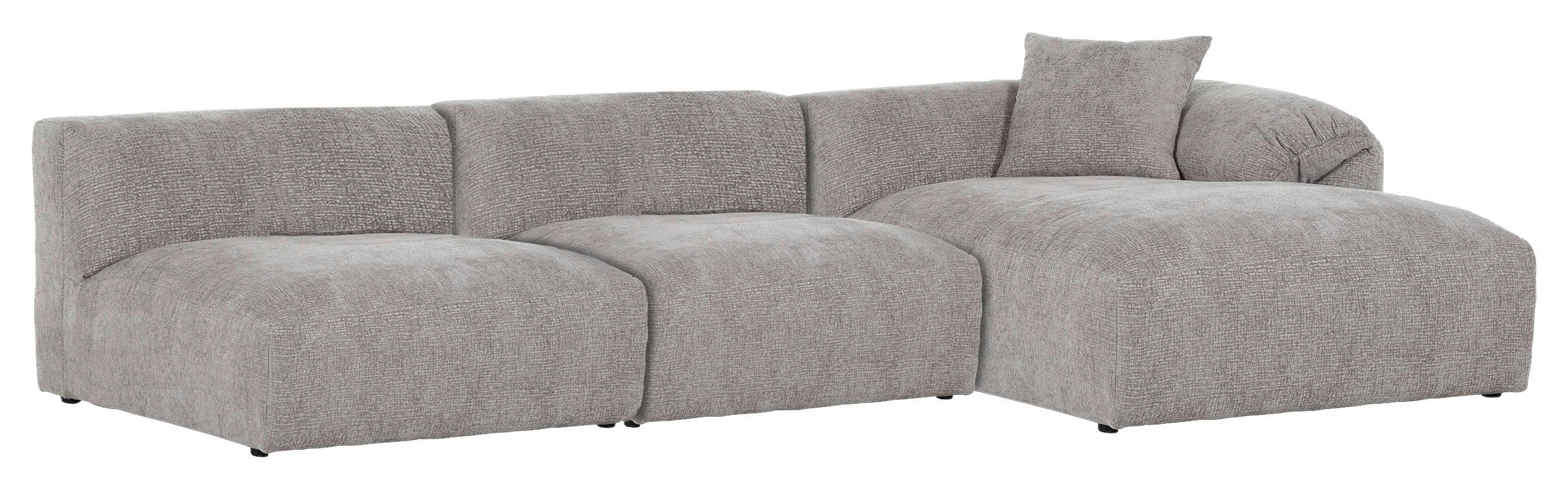 ECKSOFA Braun Flachgewebe - Schwarz/Braun, MODERN, Kunststoff/Textil (337/178cm) - Carryhome