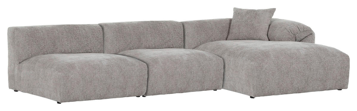 ECKSOFA Braun Flachgewebe  - Schwarz/Braun, MODERN, Kunststoff/Textil (337/178cm) - Carryhome