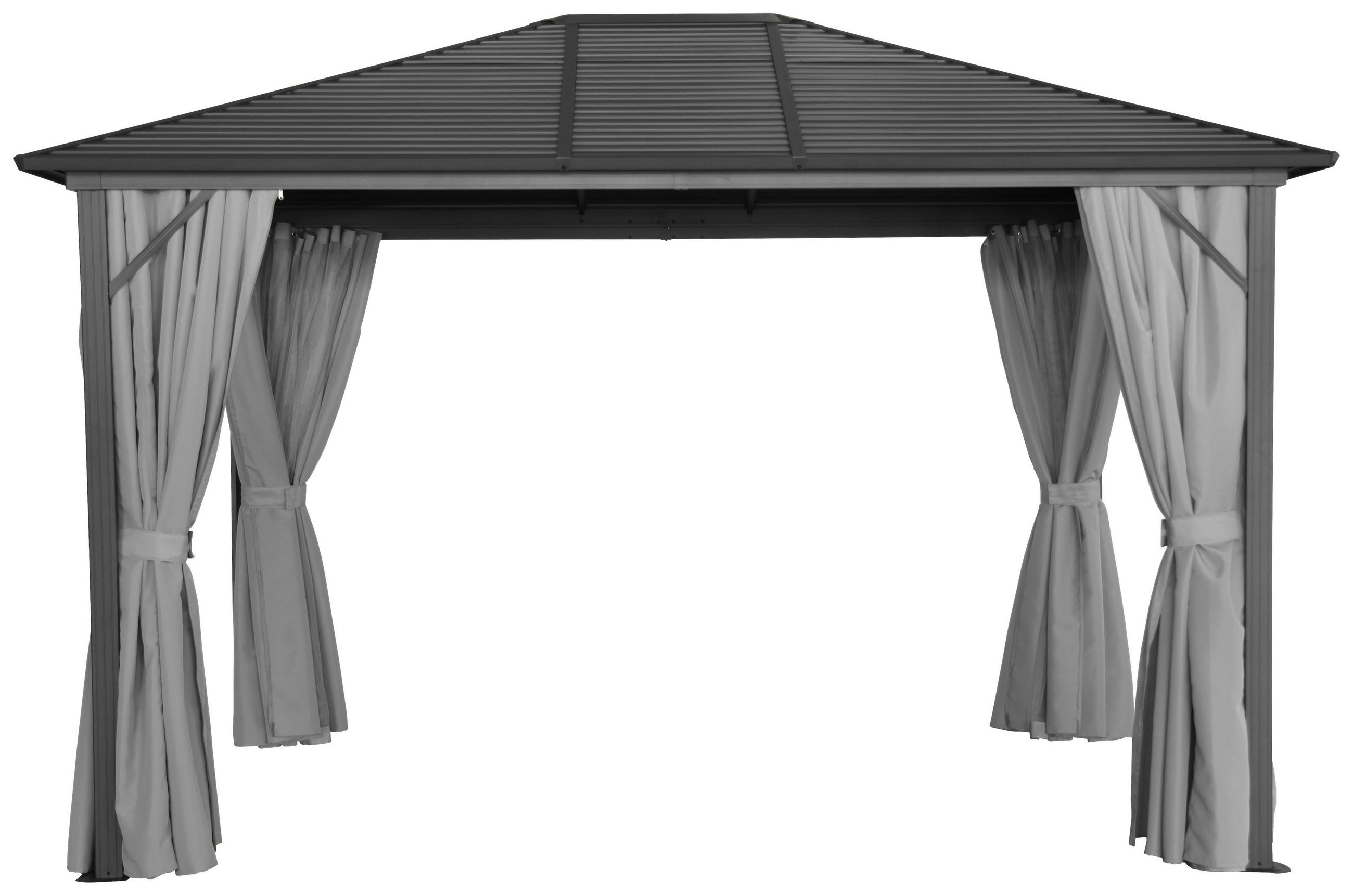 PAVILON 365/260/300 cm  - fekete/antracit, Basics, textil/fém (365/260/300cm) - Ambia Garden