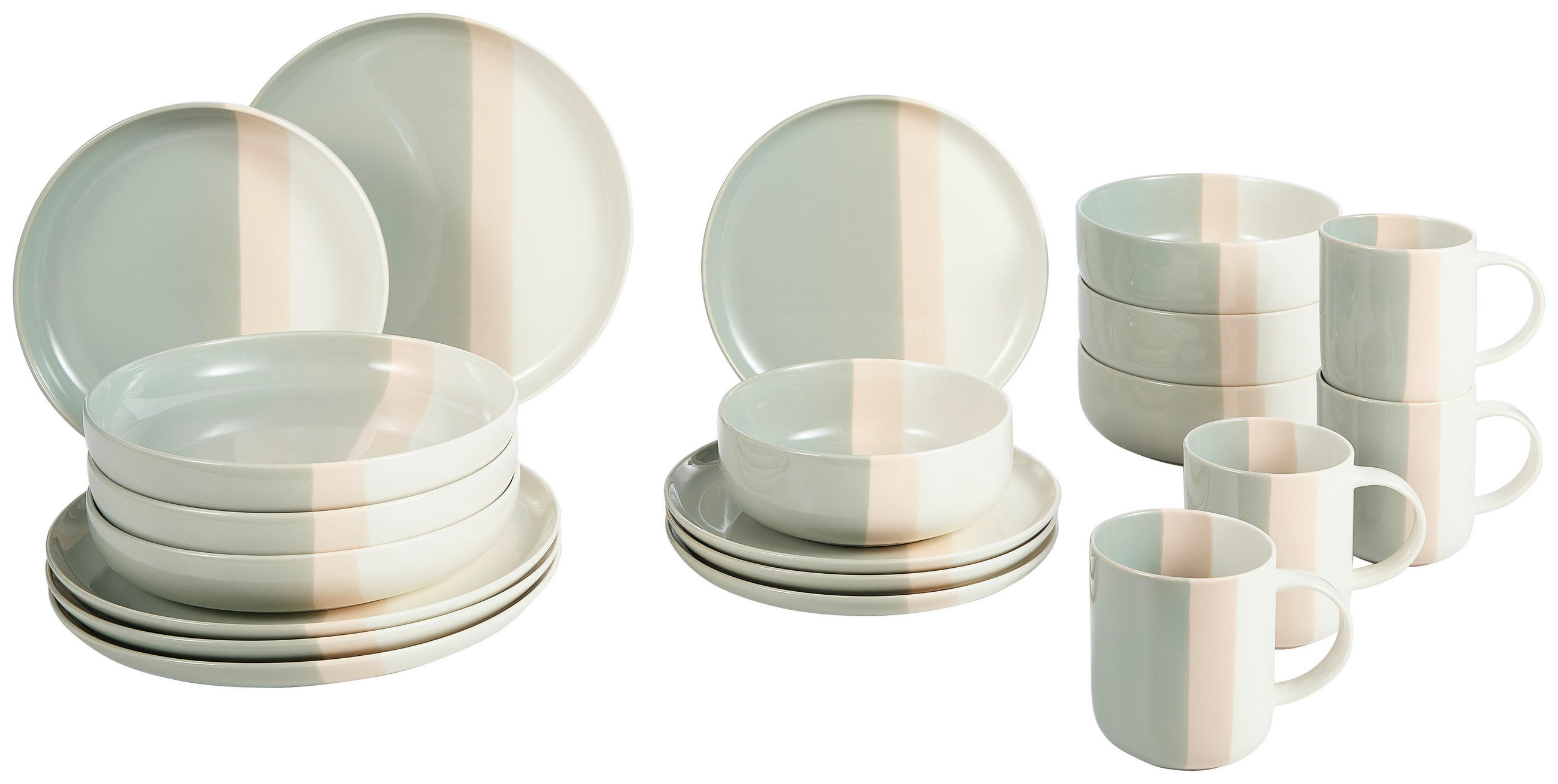 TAFELSERVICE Creme, Beige, Salbeigrün PastelPop Green 8-teilig 4 Personen  - Salbeigrün/Beige, Basics, Keramik - Villeroy & Boch