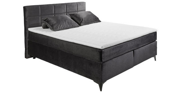 BOXSPRINGBETT 180/200 cm  in Schwarz  - Schwarz, Design, Holzwerkstoff/Kunststoff (180/200cm) - Xora