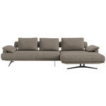 ECKSOFA  in Chenille Graubraun  334/168 cm  - Graubraun/Schwarz, Design, Textil/Metall (334/168cm) - Dieter Knoll