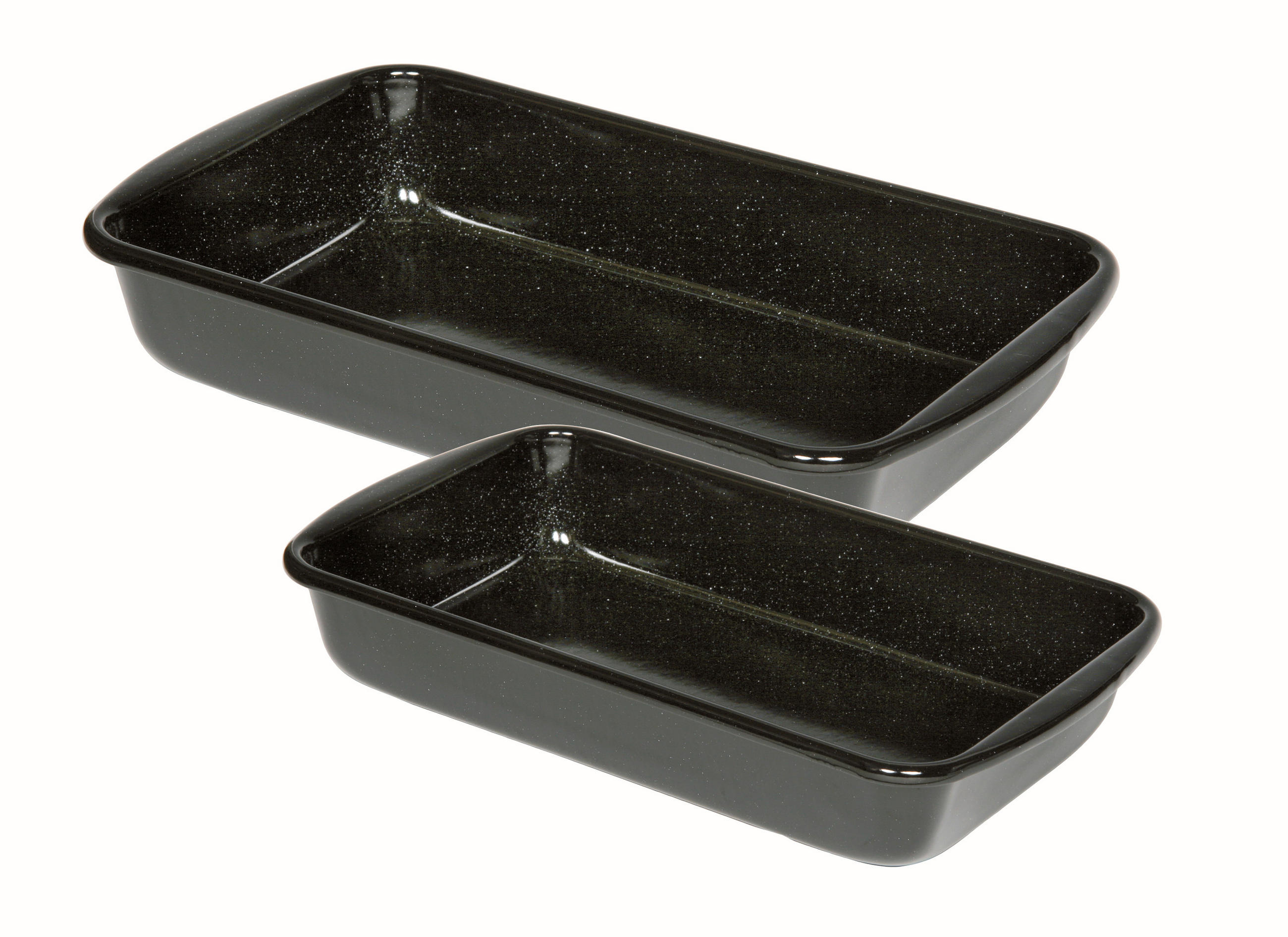 Auflaufform Eisen 2er-Set 42/25,7/16 cm  2-teilig  - Schwarz, Basics, Metall (42/25,7/16cm) - Kelomat