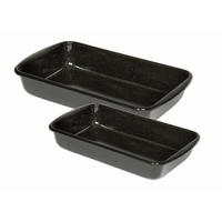 Auflaufform Eisen 2er-Set 42/25,7/16 cm  2-teilig  - Schwarz, Basics, Metall (42/25,7/16cm) - Kelomat