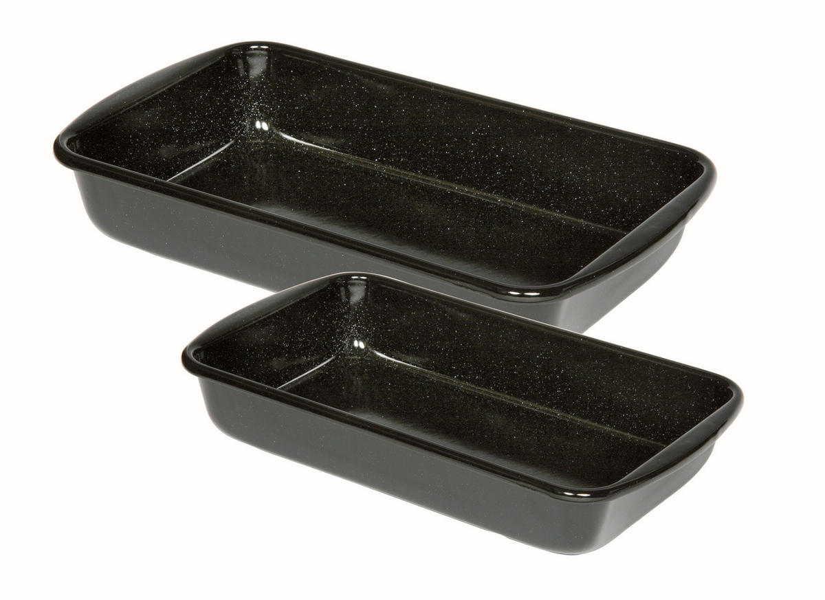 Auflaufform Eisen 2er-Set 42/25,7/16 cm  2-teilig  - Schwarz, Basics, Metall (42/25,7/16cm) - Kelomat