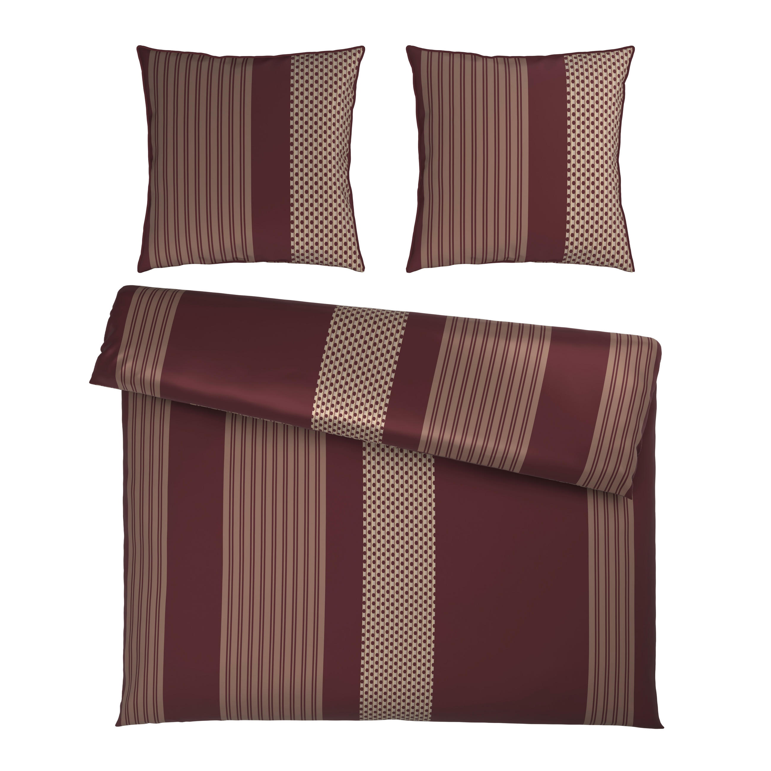 WENDEBETTWÄSCHE 3-teilig Satin 200/200 cm  - Kirschrot, Textil (200/200cm) - Dieter Knoll