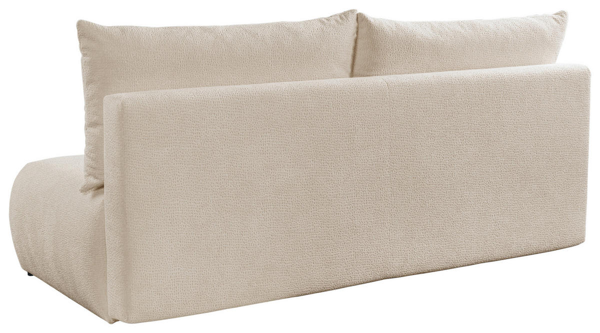 SCHLAFSOFA  mit Bettkasten erhältlich, Bettfunktion erhältlich Struktur Creme  - Creme/Schwarz, Design, Holz/Textil (209/100/103cm) - MID.YOU