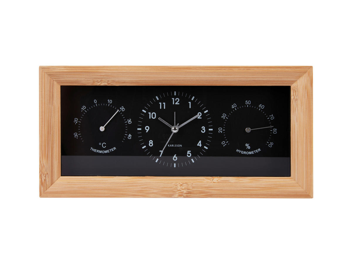 WECKER   - Schwarz, Basics, Holz (26/13/13cm) - Karlsson