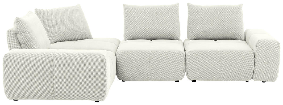 ECKSOFA in Velours Creme  - Creme/Schwarz, Design, Kunststoff/Textil (236/326cm) - Xora
