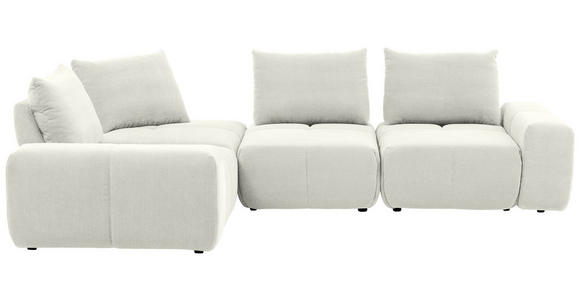 ECKSOFA in Velours Creme 236/326 cm - Creme/Schwarz, Design, Kunststoff/Textil (236/326cm) - Xora