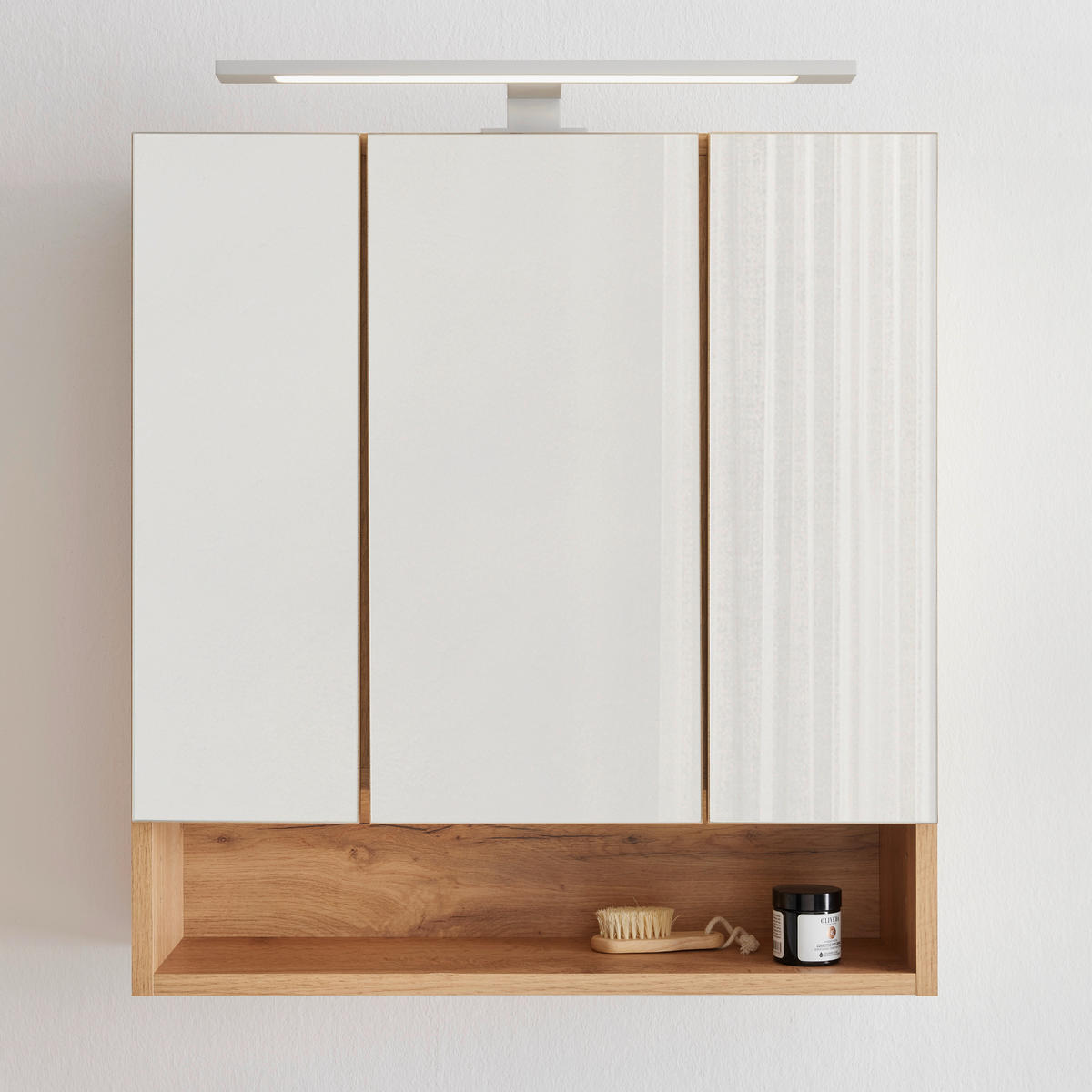Spiegelschrank Jakarta 60/64/20 cm  - Eiche Wotan, MODERN, Glas/Holzwerkstoff (60/64/20cm) - Held
