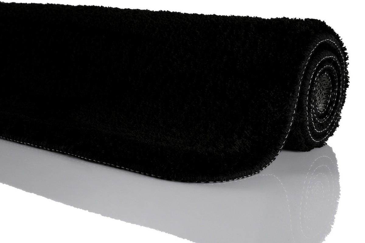 BADTEPPICH Schwarz 80/150 cm  - Schwarz, Basics, Textil (80/150cm) - WECON HOME