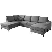 SJEDEĆA GARNITURA tekstil  antracit   - crna/antracit, Moderno, tekstil/metal (198/309/150cm) - MID.YOU