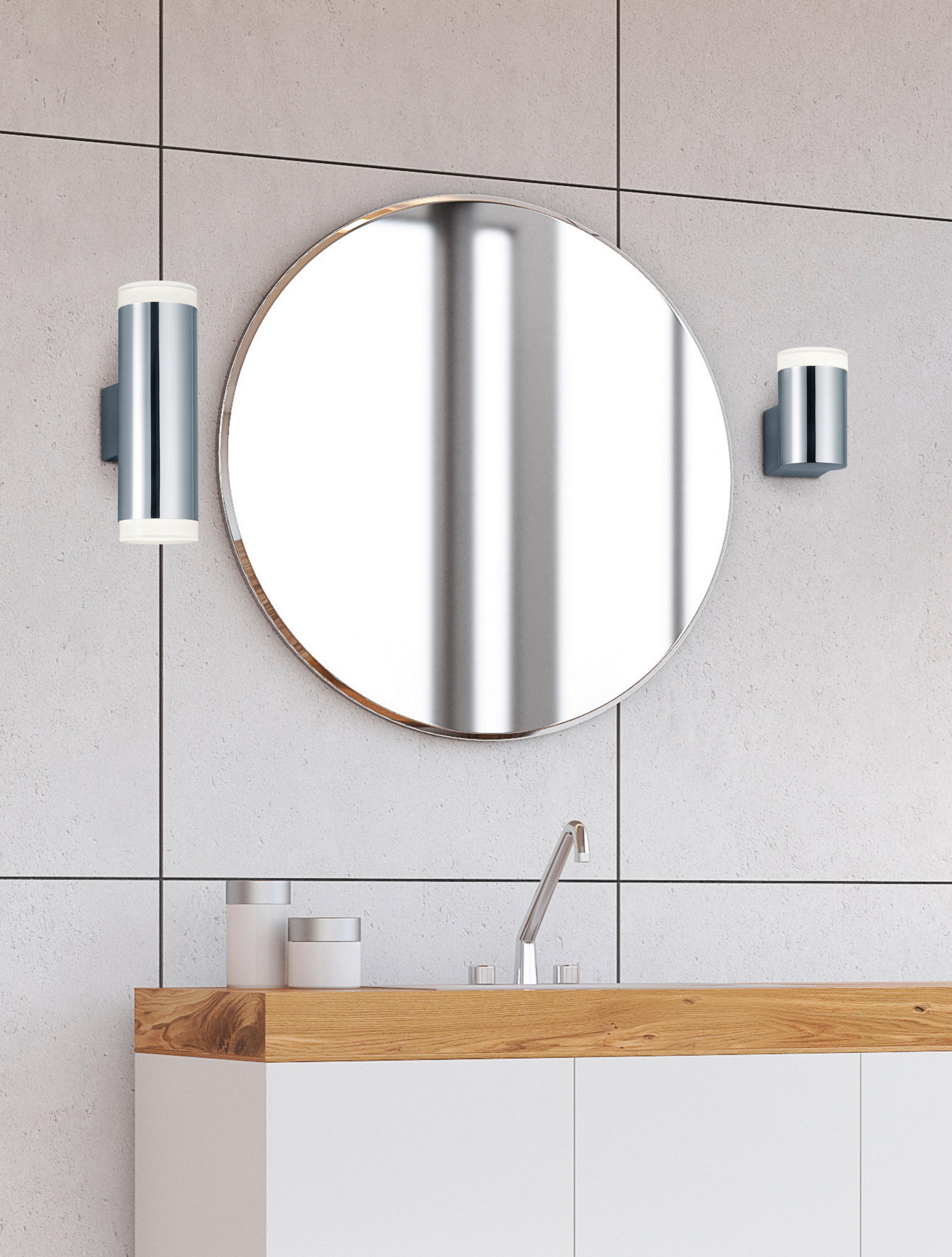 BADEZIMMER-WANDLEUCHTE - Chromfarben/Weiss, Basics, Kunststoff (16,6/5,2/8cm) - Trio Leuchten