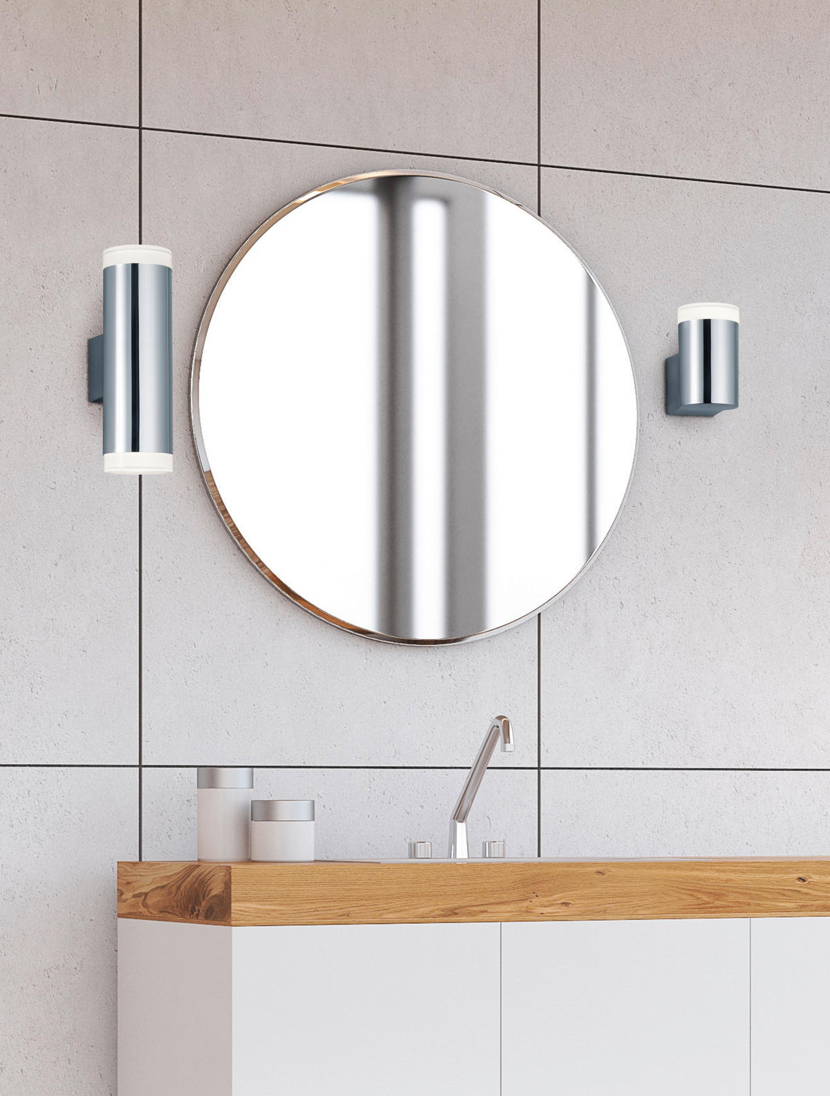 VÄGGLAMPA FÖR BADRUM Ray   - vit/kromfärg, Basics, plast (16,6/5,2/8cm) - Trio Leuchten