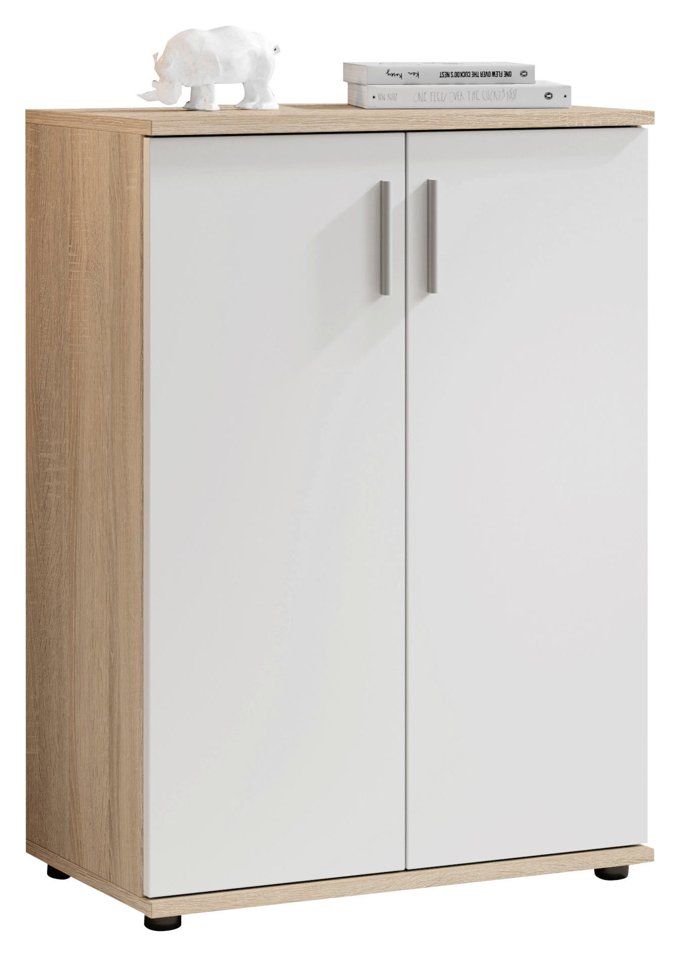 KOMMODE Bobby  in 60/84/35 cm  - Silberfarben/Schwarz, KONVENTIONELL, Holzwerkstoff/Kunststoff (60/84/35cm) - Carryhome