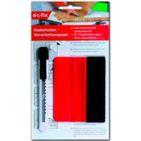 KLEBEFOLIEN-VERARBEITUNGSSET  - Rot/Weiß, Basics, Kunststoff/Metall