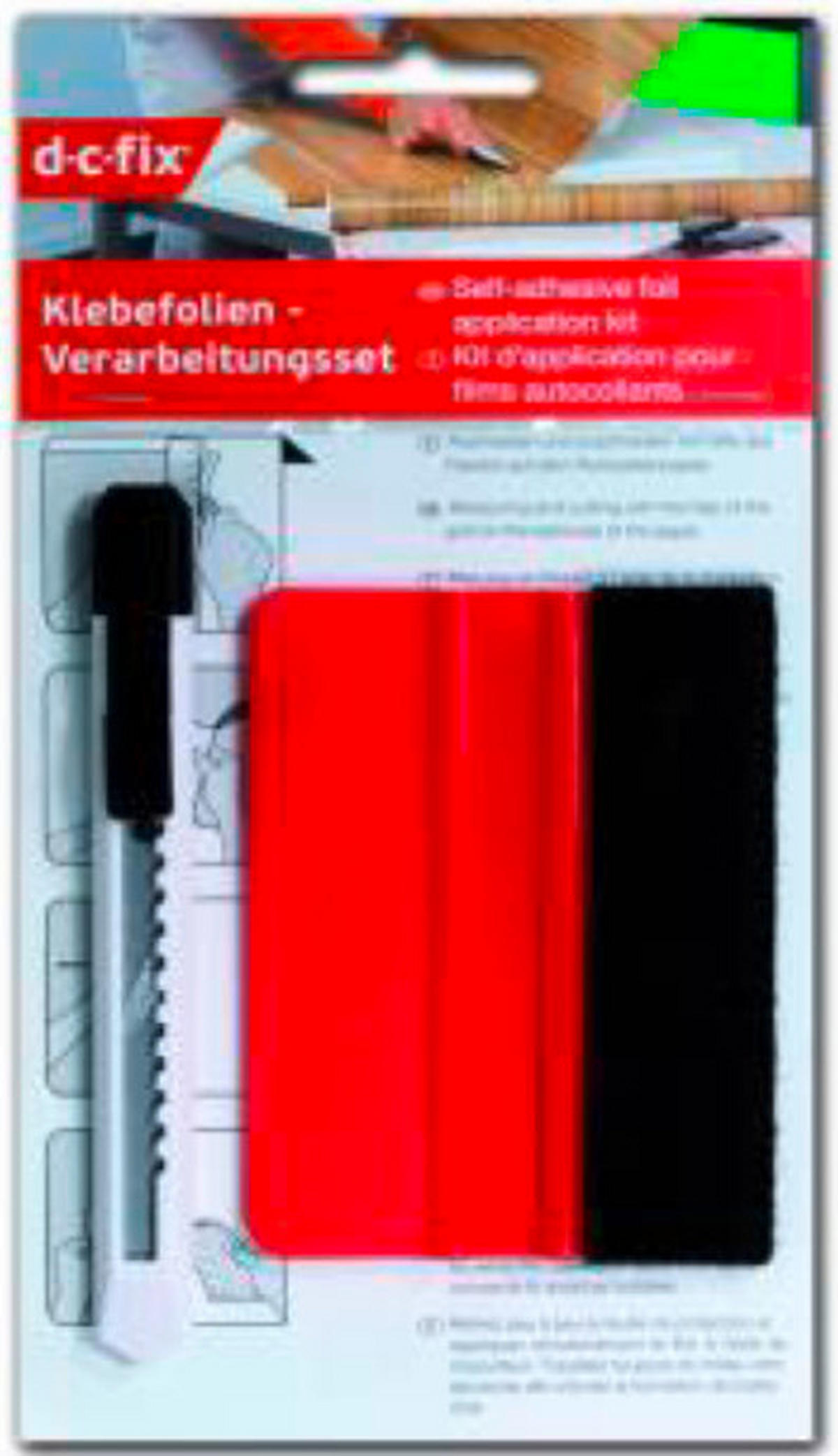 KLEBEFOLIEN-VERARBEITUNGSSET  - Rot/Weiß, Basics, Kunststoff/Metall
