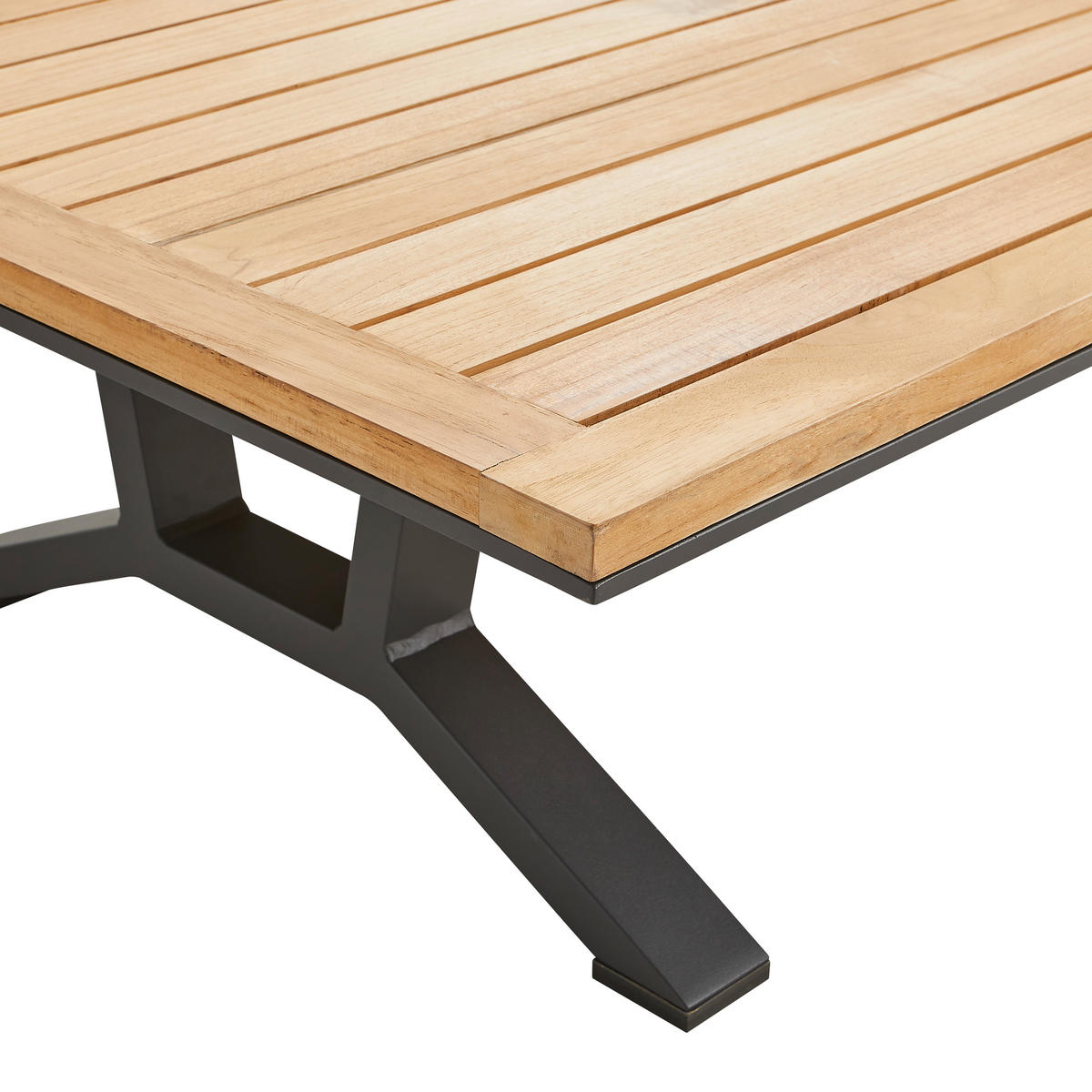 LOUNGEGARNITUR Teakholz massiv Aluminium  - Anthrazit/Naturfarben, Design, Holz/Textil (172/97/25cm) - Amatio