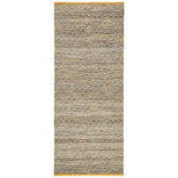 HANDWEBETEPPICH Jupiter 80/200 cm Jupiter  - Currygelb, Natur, Textil (80/200cm) - Linea Natura