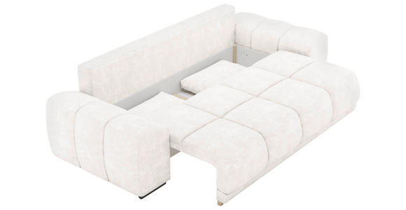 BIGSOFA Chenille Creme  - Creme/Schwarz, KONVENTIONELL, Kunststoff/Textil (266/89/104cm) - Carryhome