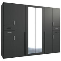 DREHTÜRENSCHRANK 270/208/58 cm 8-türig Graphitfarben  - Silberfarben/Graphitfarben, Basics, Holzwerkstoff (270/208/58cm) - MID.YOU